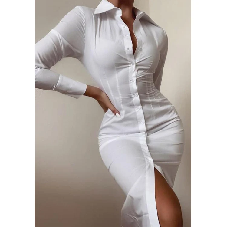 

2021 Customized Women White Layer Strapless Top And A-Line Skirt Office Wear