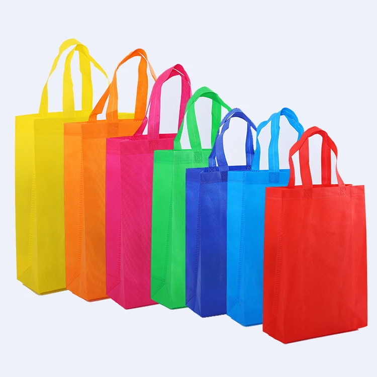 

LOW MOQ Cheap Price Promotional Colorful Eco Tote Pla Non-Woven Shopping Bag, As show