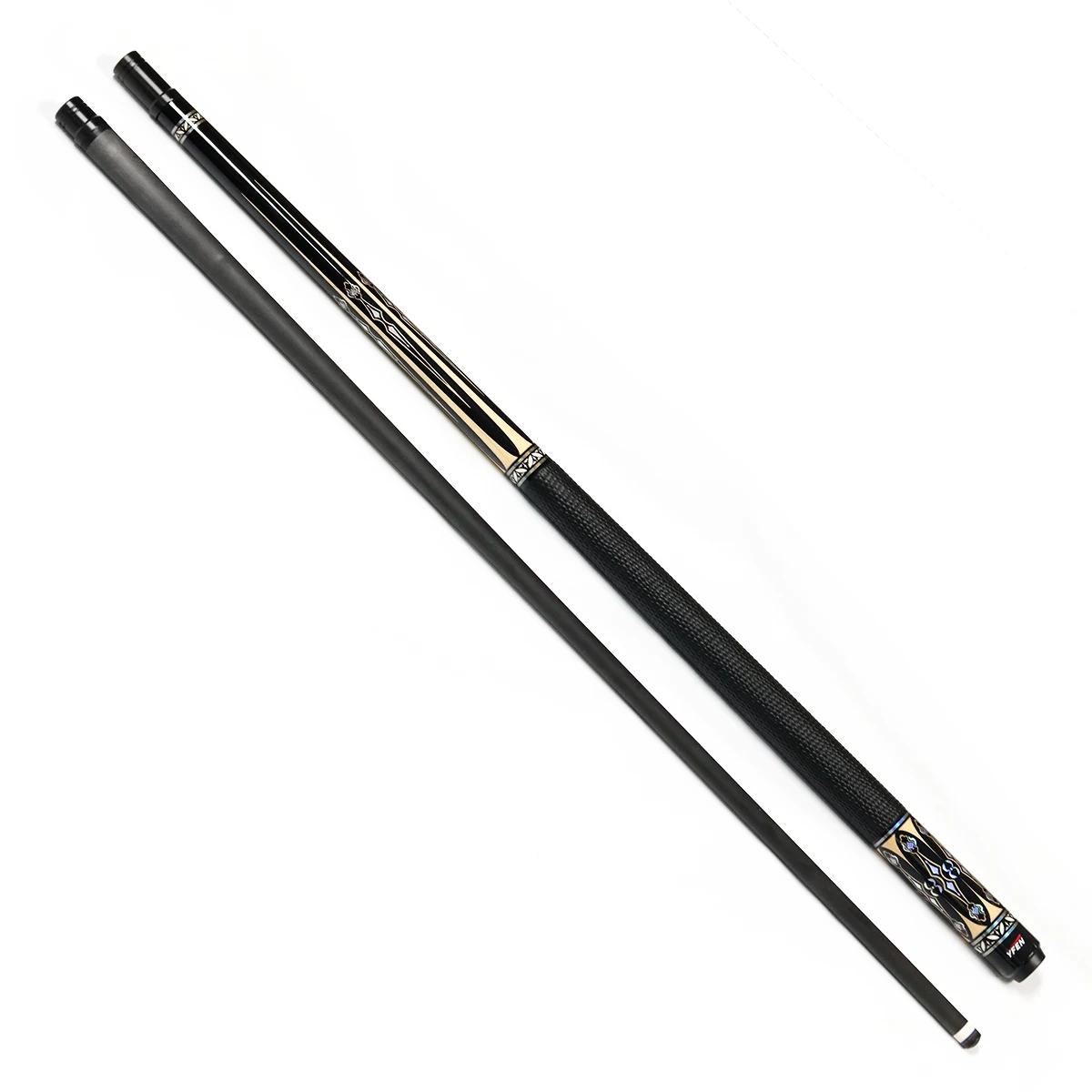 Leather Grip YFEN Carbon Fiber Shaft Handmade Inlay 11.5mm/12.5mm Tip Billiard Pool Cue Stick