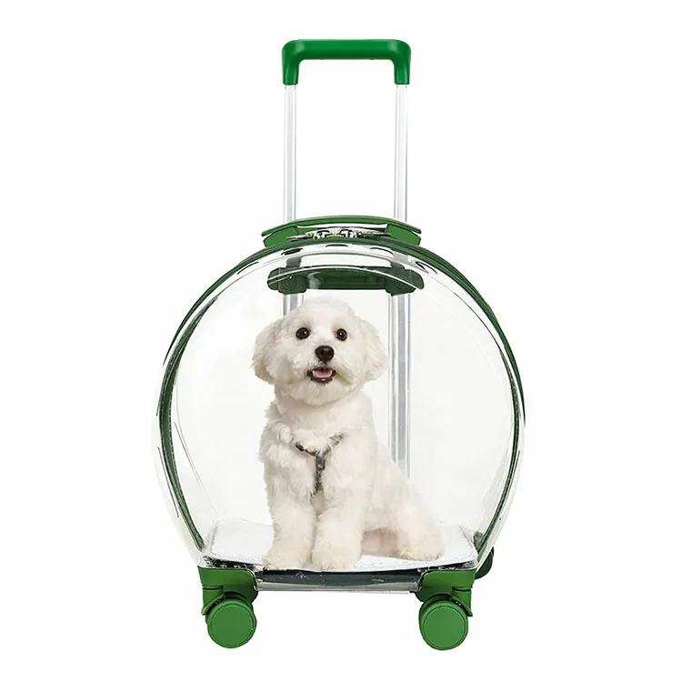 

amazon top seller Pet Carrier On Wheels Fully Transparent Pet Trolley Carry Bag Airline Approved Pet Cabin Travel Bag