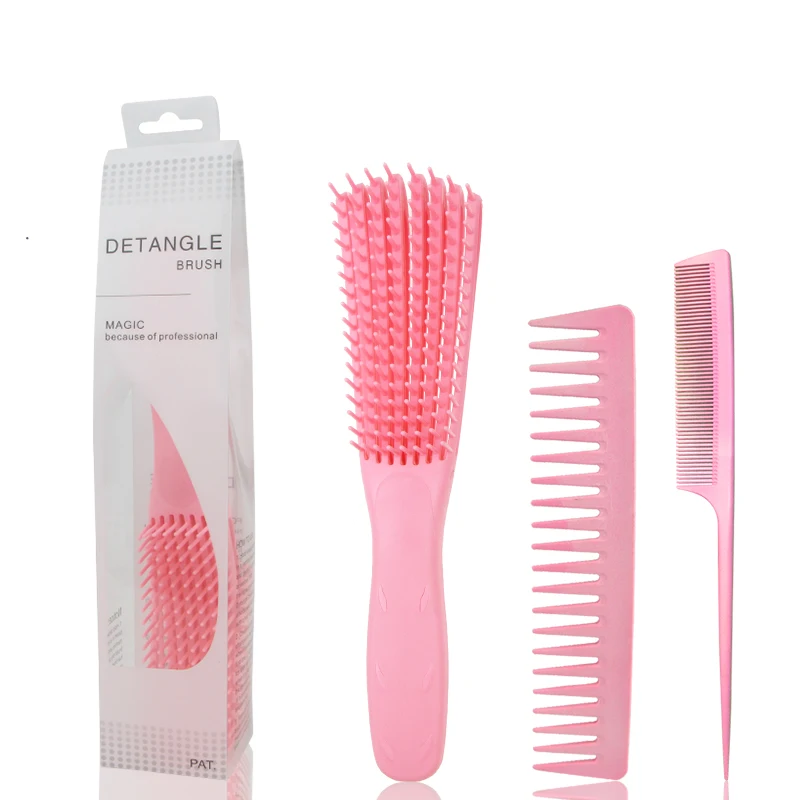 

Amazon cross-border hot style octopus comb, big tooth comb, pointed tail comb massage comb hair hair fluffy octopus comb set