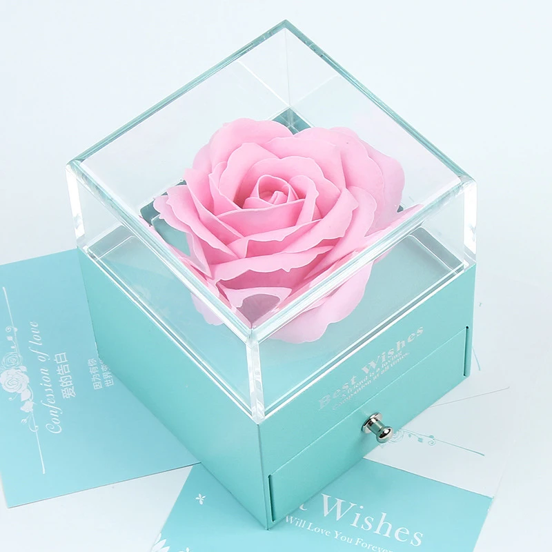 

low moq Acrilic Small Gift Bracelet Pack Decorative Envelope Drawer For Jewelry Accessories Box Flower Packaging, Customized color