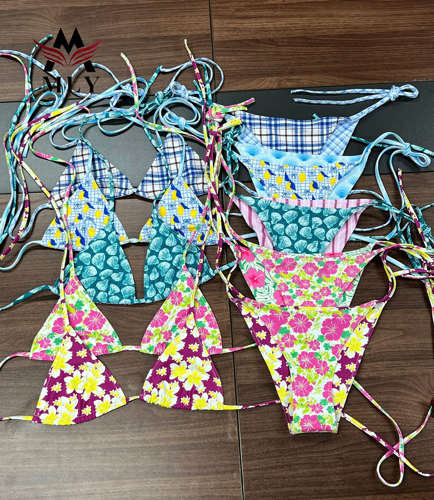 Factory Wholesale Swimwear String Two Pieces Bikini Thongs Custom Sexy Swimsuits for Women