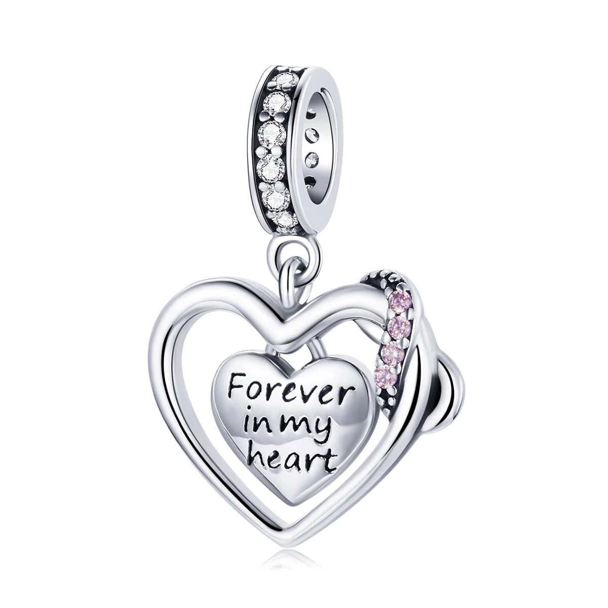 

BSC482 Hot sales diy charms 925 sterling silver heart pendants for jewelry making