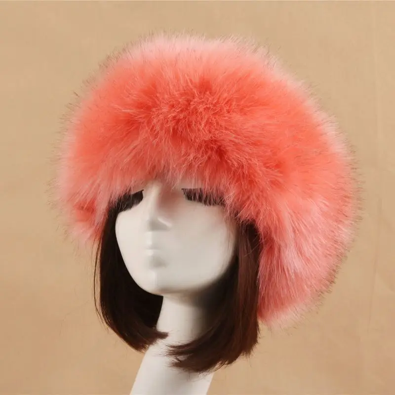 

High quality Wholesale Winter Womens Russian Warm Faux Fur Headbands, Stock colors