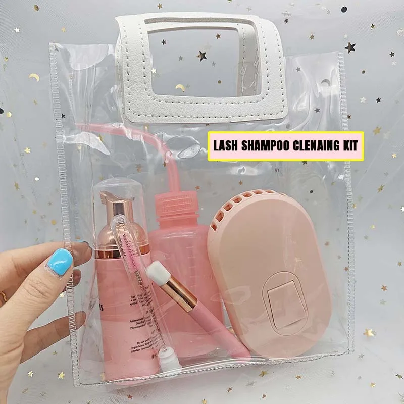 Lash Shampoo Wholesale Beige Color Gentle Lash Shampoo & Brush Paraben Empty Little Plastic Bottles Lash Shampoo