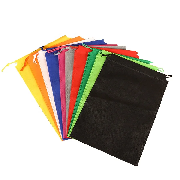 

Recycled spunbond nonwoven shoes bag grocery drawstring type non-woven anti dust bag