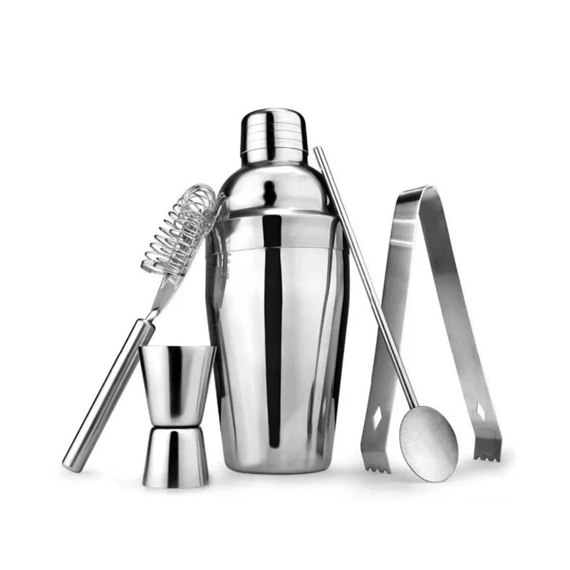 

Bartender Set 5 Piece Set Bartender Glass Shaker Cup Stainless Steel Shaker Bar Utensils Snow Shaker, As shown