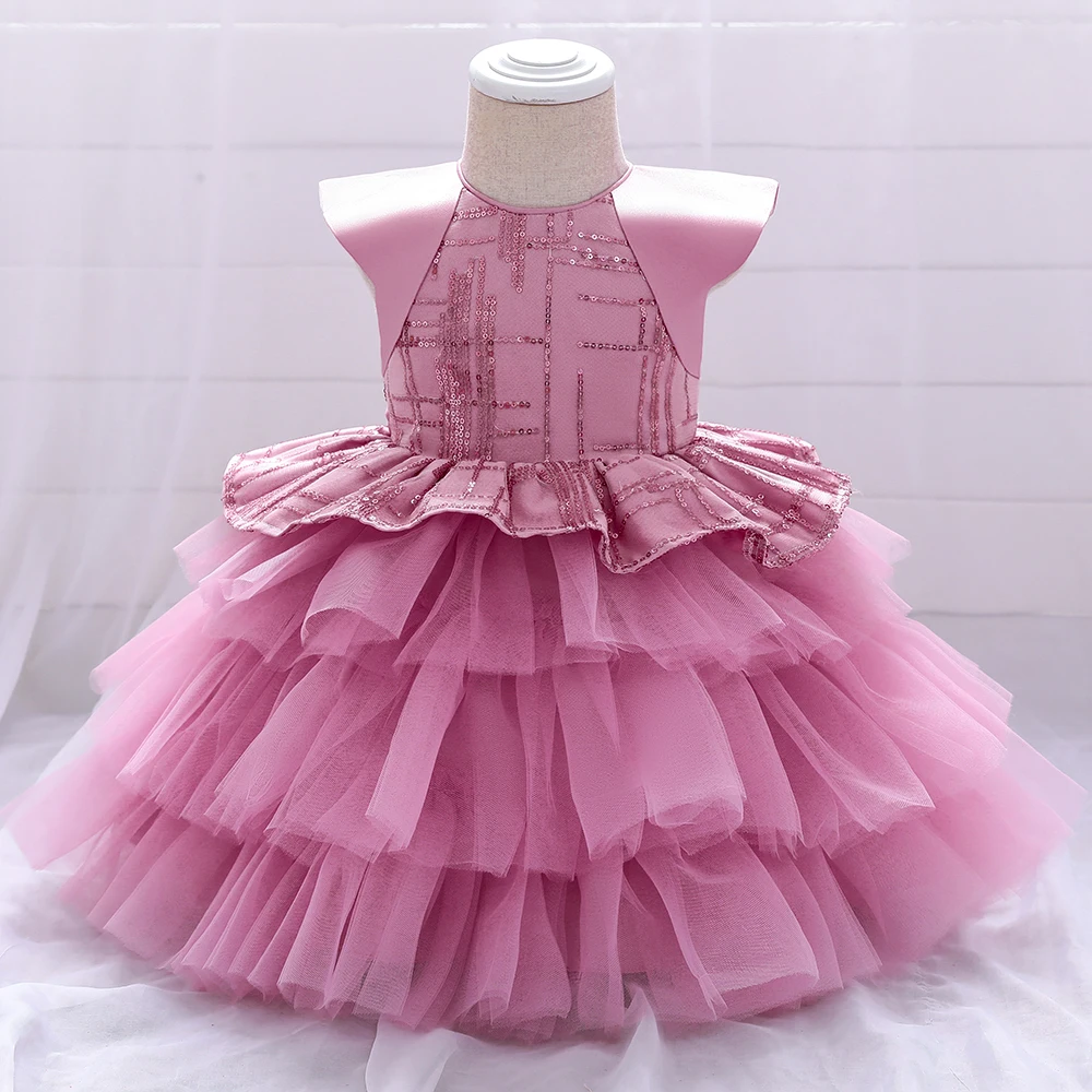 

MQATZ Children First Birthday Dress Baby Girl Baptism Princess Dresses First Party Fluffy Tutu Dress L1990XZ
