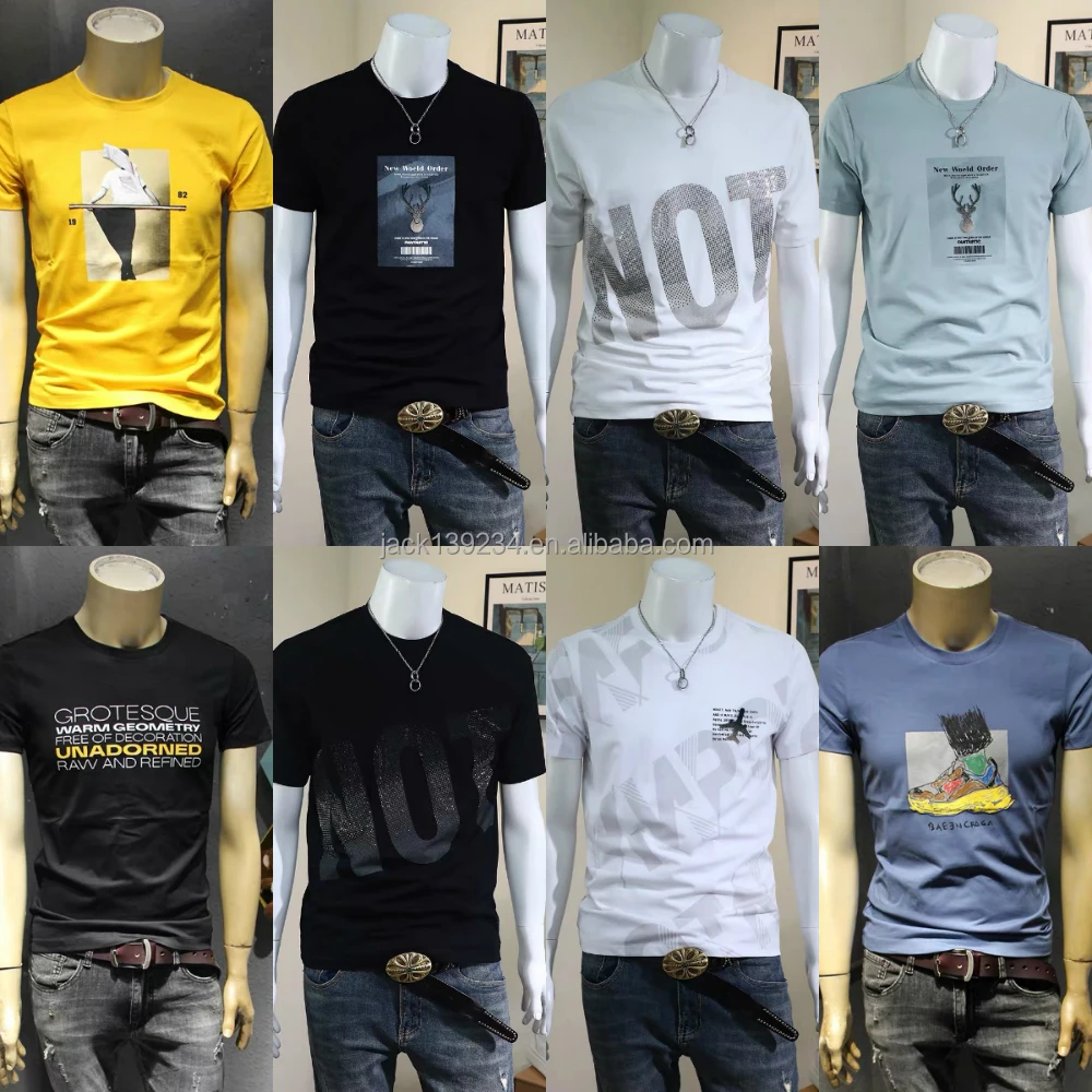 

2022 Summer New 95 Cotton Men's Short Sleeve T-shirt Korean Slim Blank Half Sleeve Wholesale Casual Men's Round Neck