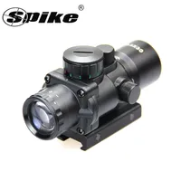 

Spike 3.5x30 prism acog scope red/green/blue triple illuminated rapid range reticle rifle scope fiber optic sight