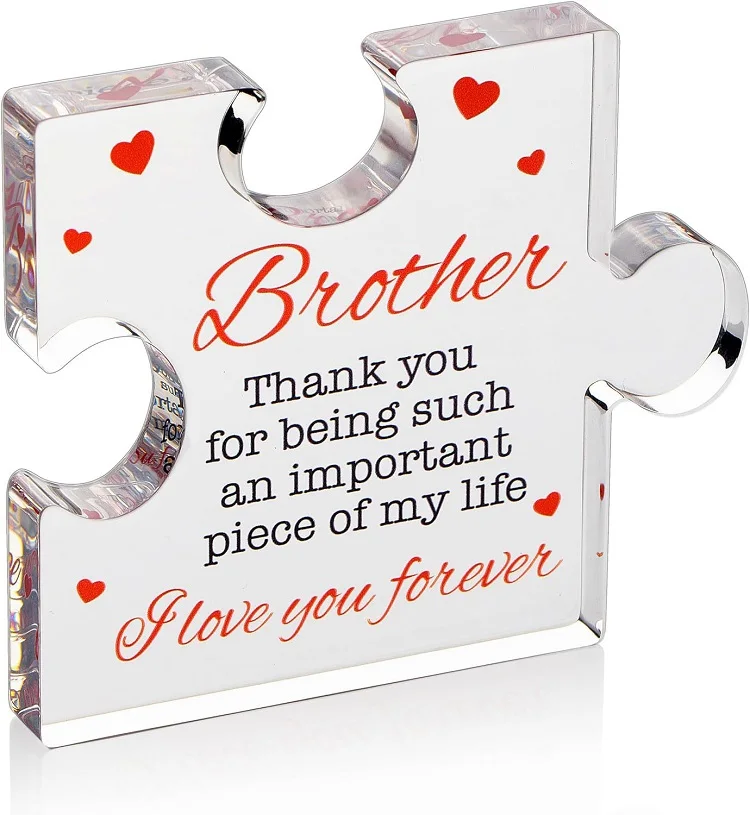 

Tabletop Decoration Mother Fathers Day Birthday Gifts Acrylic Craft Block Acrylic Puzzle Shaped Plaque Gifts