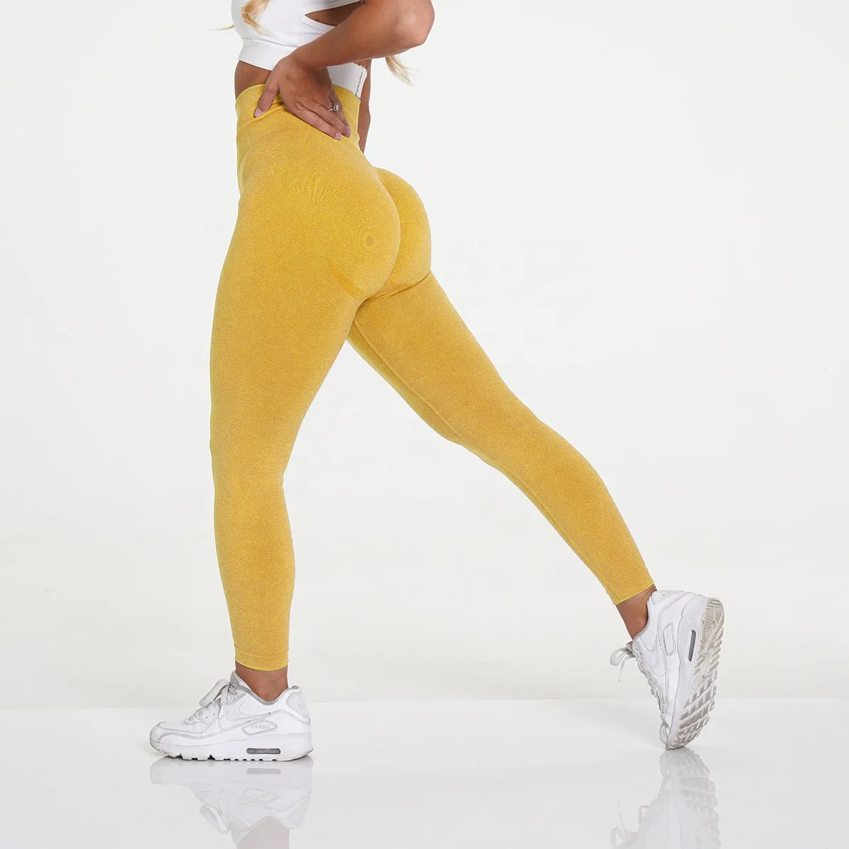 

Seamless Hip Moisture Absorption Sweat Yoga Sports Clothes Gym Pants Sex Leggings for Women Girls, Regular 14 colors