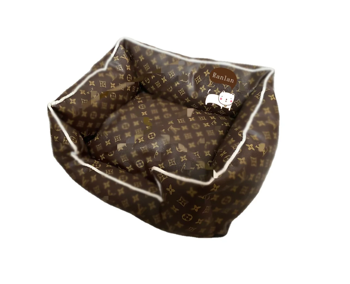 

HIGH END CUSTOM Luxury brand design leather soft pet bed, Picture