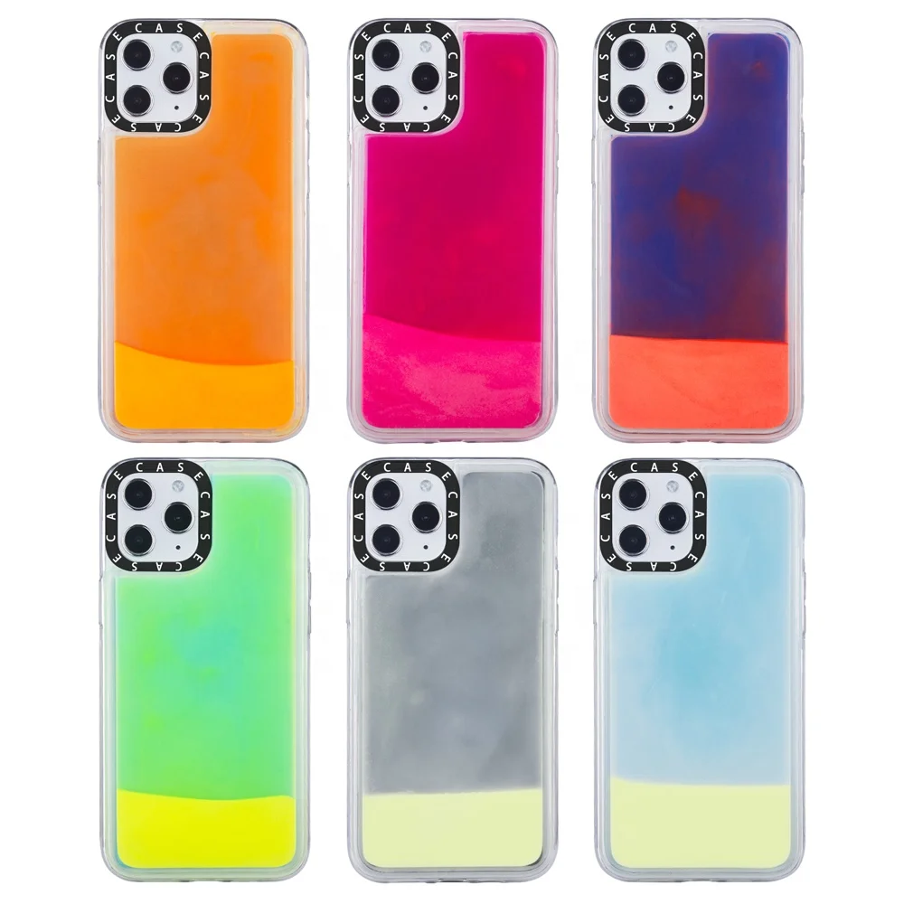 

Neon Sand Liquid Case Phone Cover Luminous Shiny TPU PC Phone Case for iPhone 12/12 Pro/12 Pro Max, Multiple colors