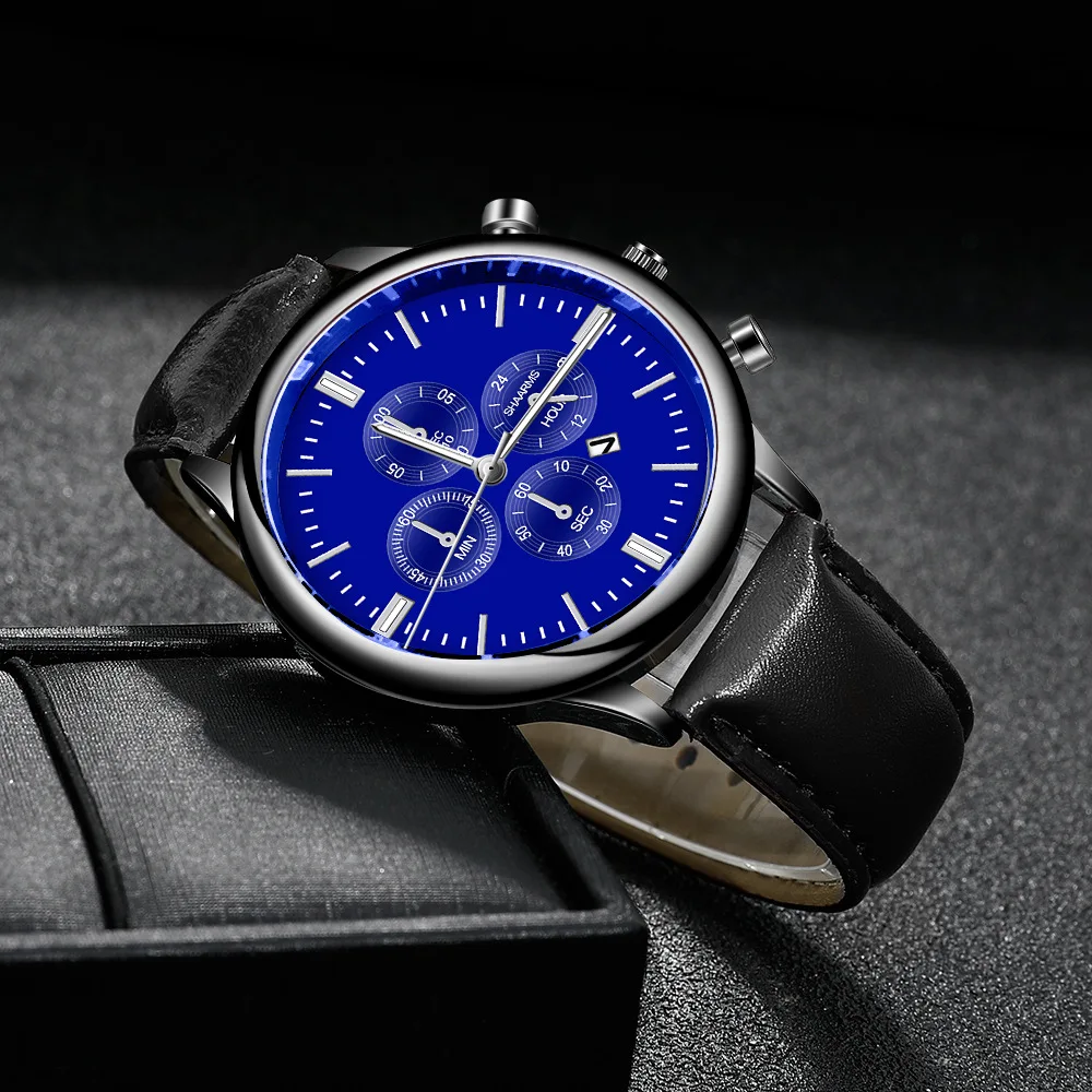 Shaarms Degli Uomini Di Modo Casuale Orologio Da Polso 4 Eye Classic  Quadrante Orologi Al Quarzo In Pelle - Buy Di Modo Vigilanza Del Quarzo  Degli Uomini,Casuali Di Cuoio Degli Uomini Orologi,4