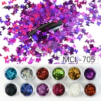 

12 colors butterfly shape nail art glitter sequin sparkles for nail art decor