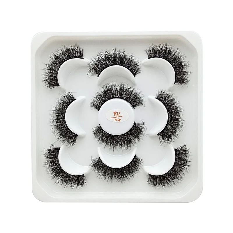 

5 pairs in 1 lashes handmade wispy 3d 5d 8d faux mink fluffy lashes silk false eyelashes