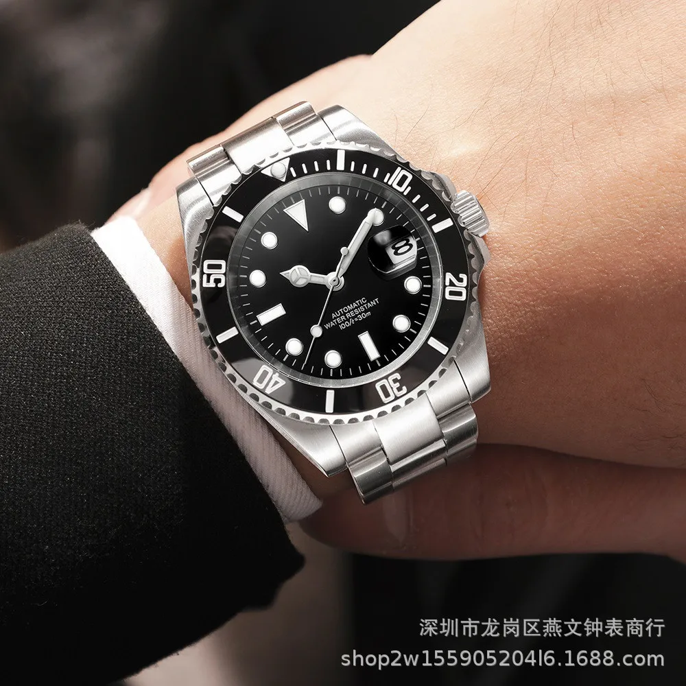 

New 3A Men's Watch Water Ghost Series Luxury Stainless Steel Three-pin Waterproof Business High Quality Mechanical Watch