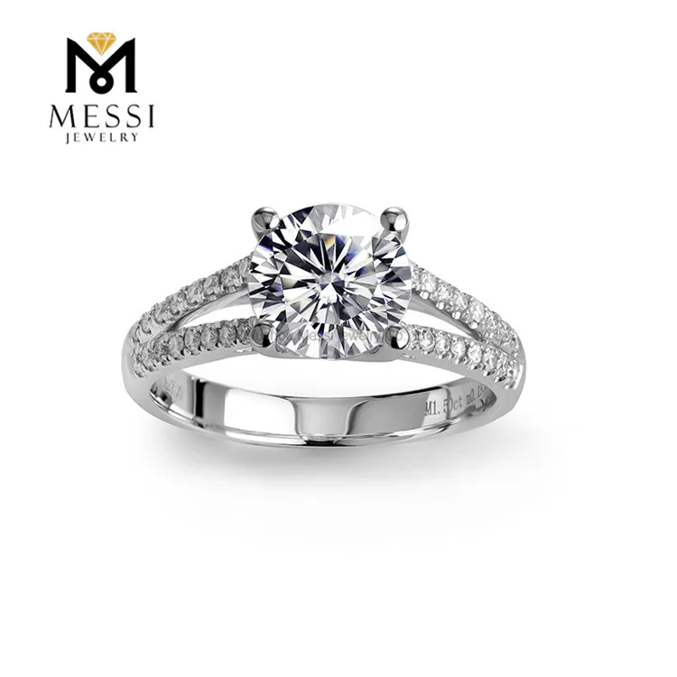 

Messi Jewelry 1.5ct 18k white gold Moissanite diamond ring for women Jewelry 14k 4 Paws Moissanite ring, White/yellow/rose