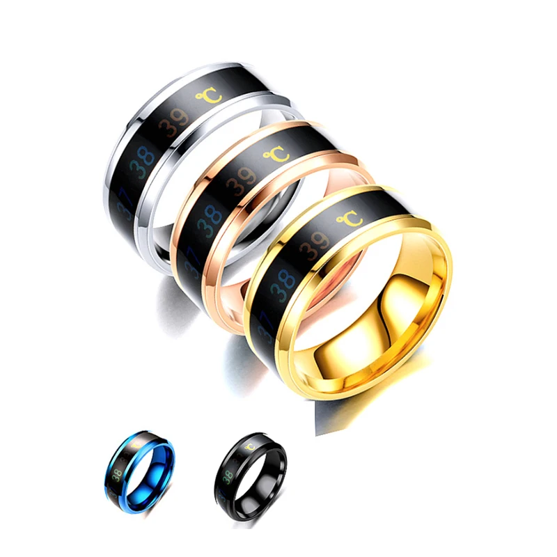 

Color jewelry ring smart sensitive magic stainless steel body temperature ring