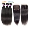 Bliss Emerald 100% Unprocessed Virgin Indian Cuticle Aligned Human Hair 3+1 3 Bundles Straight Weave with Lace Front Closure
