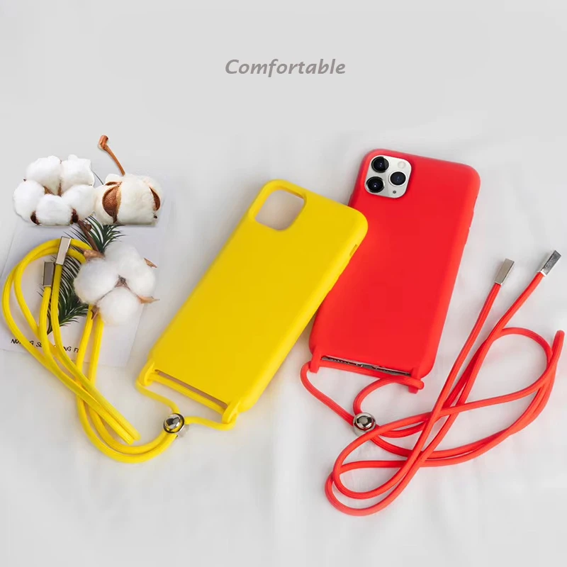 

Necklace cover for Samsung S20 Ultra silicone case cover for Samsung A30 A50 Necklace phone accessories case cover with strap