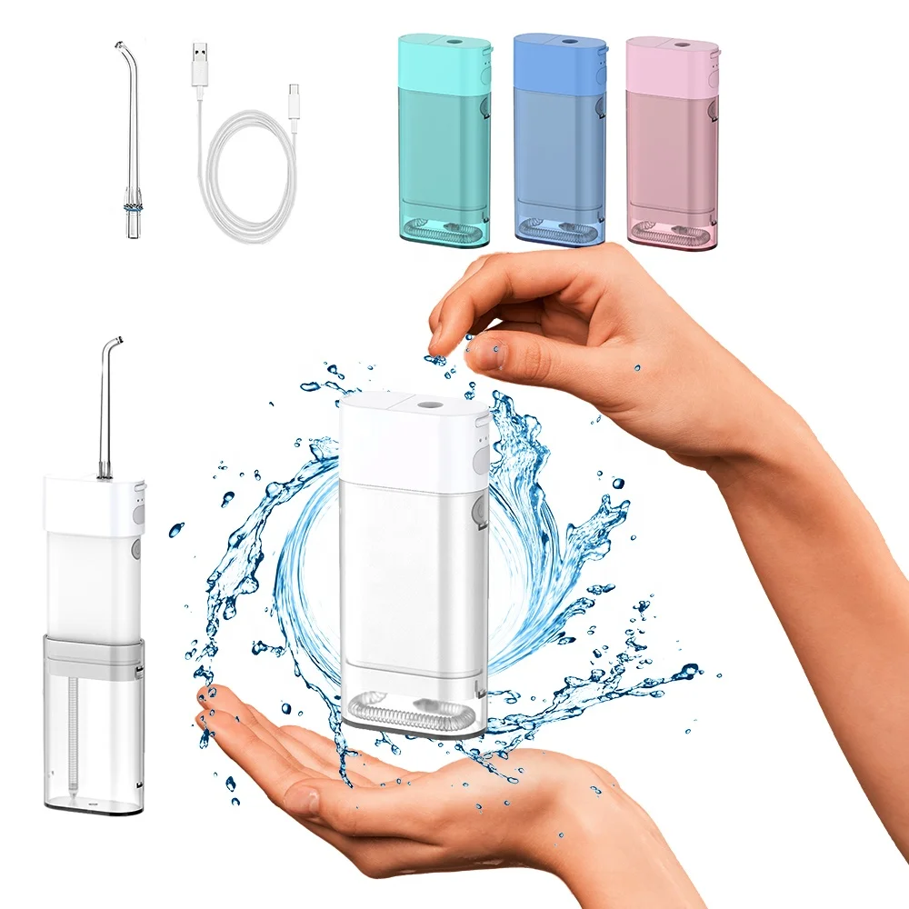

Mini Professional Waterflosser IPX7 Waterproof Cordless Oral Irrigator with Jet Tips 3 Modes Water Flosser for travel, White / green / pink / blue