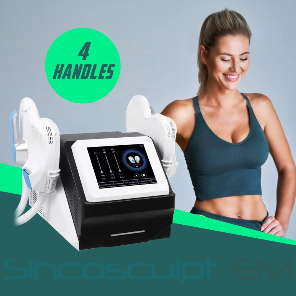 

CE Approved hot selling portale 4 handles sincosculpt muscle stimulator body sculpting machine, White