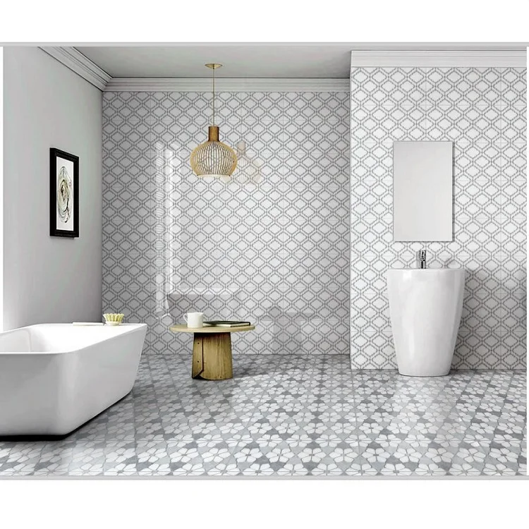 hot selling THASSOS Water jet Mosaic Tile Water jet design porcelain tiles new water jet pattern decor tile