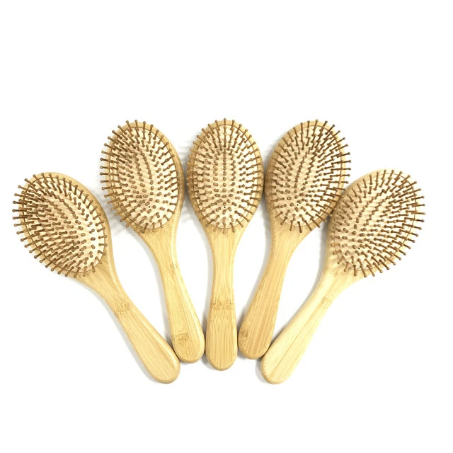 

Hot selling wide tooth wood comb barber shop home use detangling massage comb, Burlywood