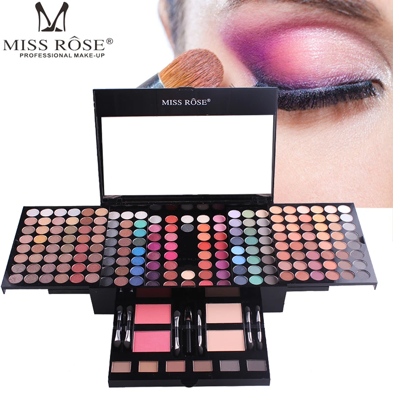 

MISS ROSE 180 Color Piano Case Matte Eyeshadow Palette Pressed Powder Blusher Full Makeup Palette