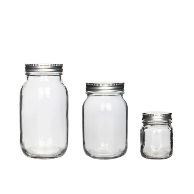 

4oz 8oz 16oz 32oz Regular Mouth Glass Mason Jar With Screw Top Lid Glass Jam Peanut Butter Jar For Food Storage