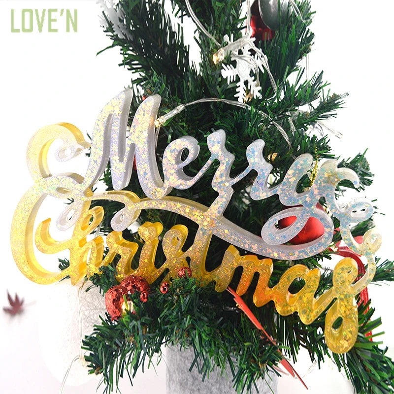 

LOVE'N LV208C Resin charm Christmas tree molding Epoxy LOVE mould Merry Christmas Silicone Mold for desktop Decoration