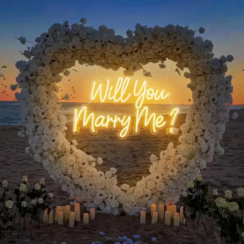 Winbo Custom Led Neon Light for Business Company Logo Will You Marry Me Event Wedding Happy Birthday Open Led Neon Sign
