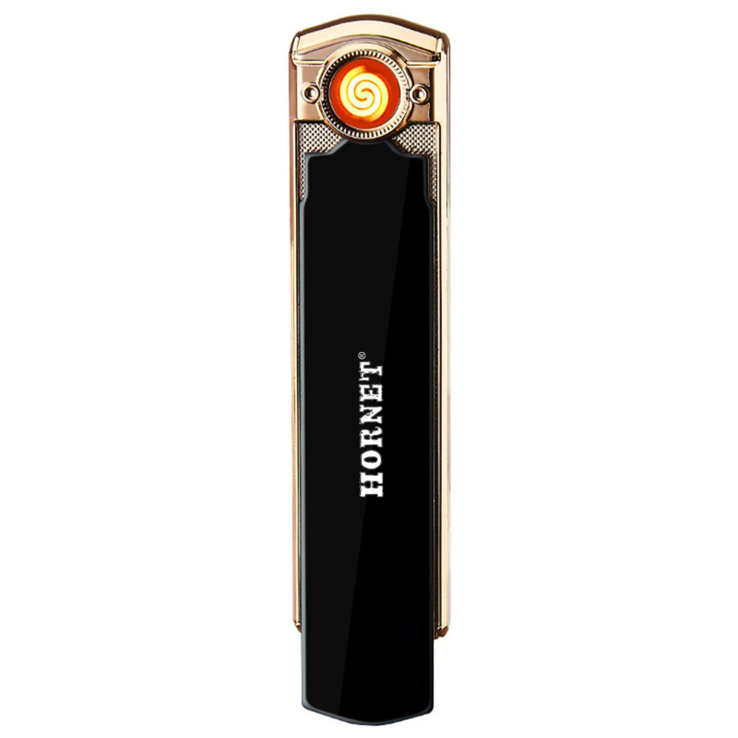 

Hot sale Hornet New Rechargeable Curved Black Gold Lighter Carries Cigarette Lighter, Customized color