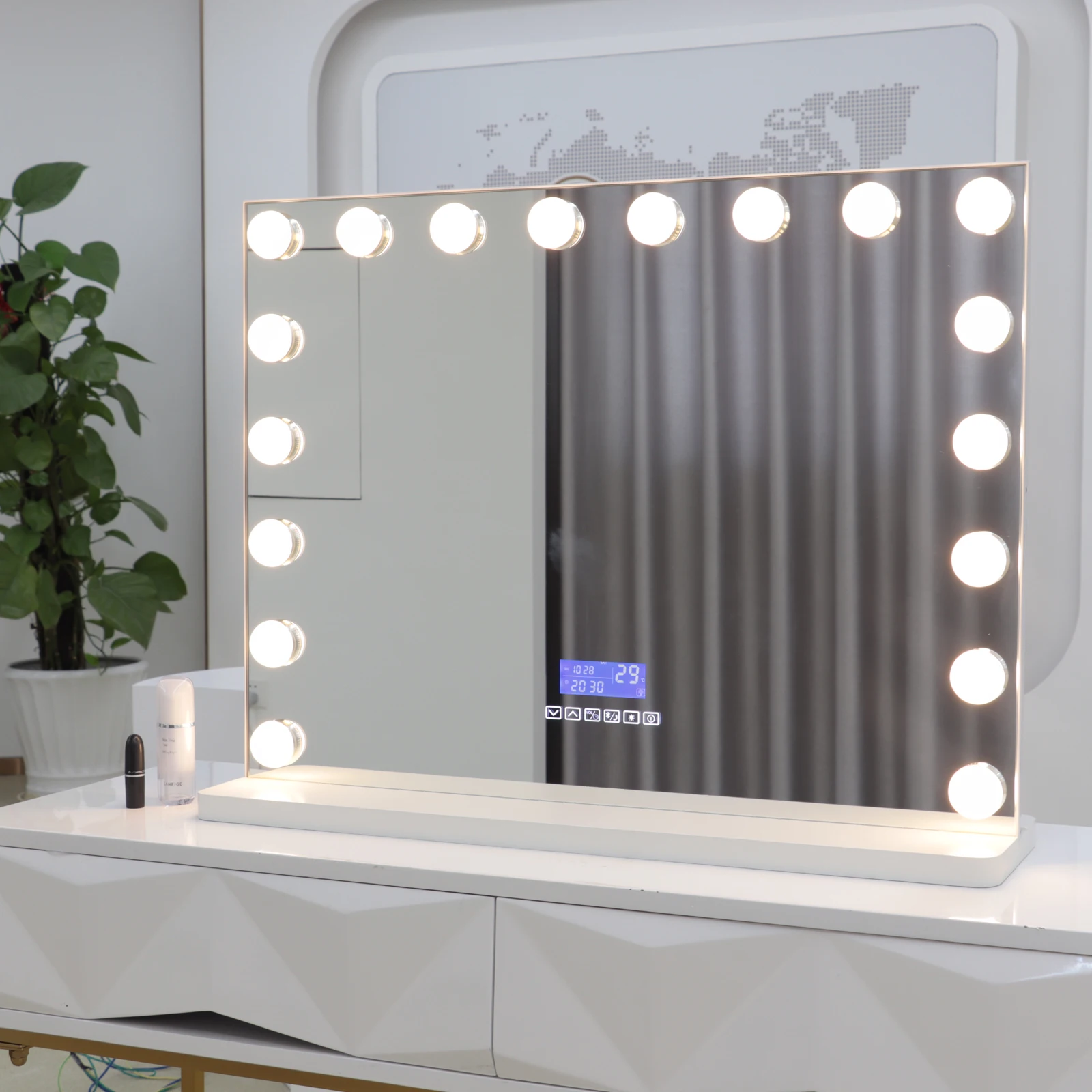 

Dapai Mirror Led Lighted Blue tooth Hollywood Style Makeup Vanity Mirror With Lights Speaker, Customize color