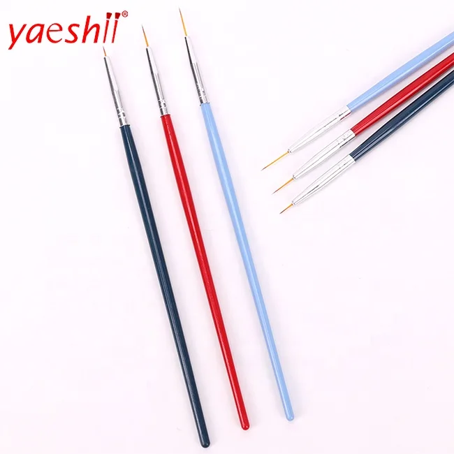 

Yaeshii 3PCS/Set New Nail Brushl Art Line Painting Pen 3D Acrylic UV Gel Brushes Drawing Design Girl Manicure Painting Tools