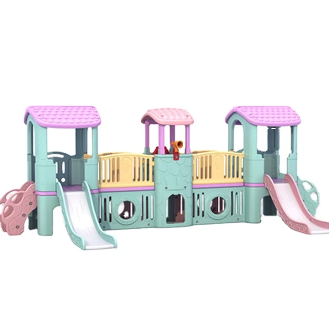 

High quality children playground kindergarten kids playhouse equipment plastic with slide toy indoor playground set, Colorful
