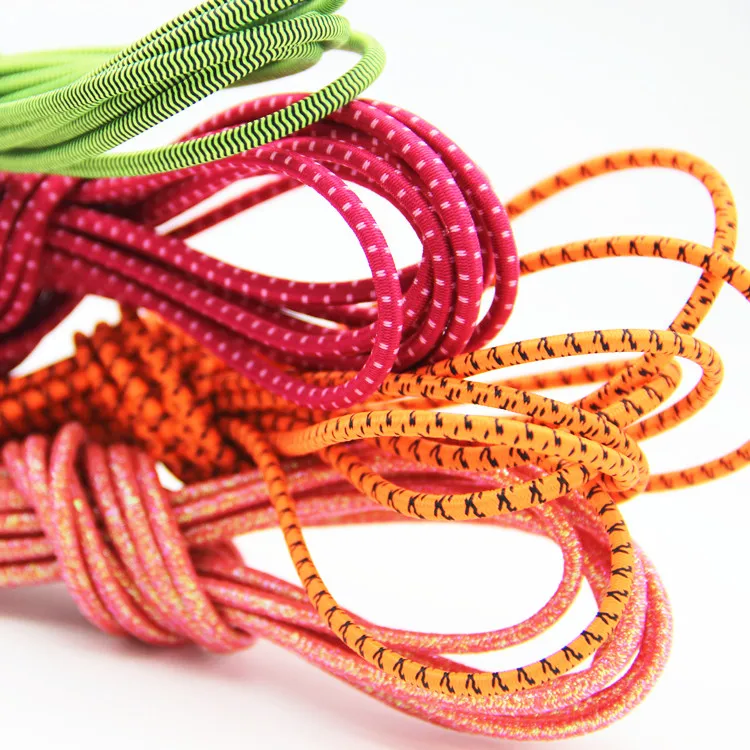 

Colorful Stretch Round Elastic Cord Rope 3mm 5mm Multi Colors Polyester Wrapped Elastic Drawstring Cord Band For Garment