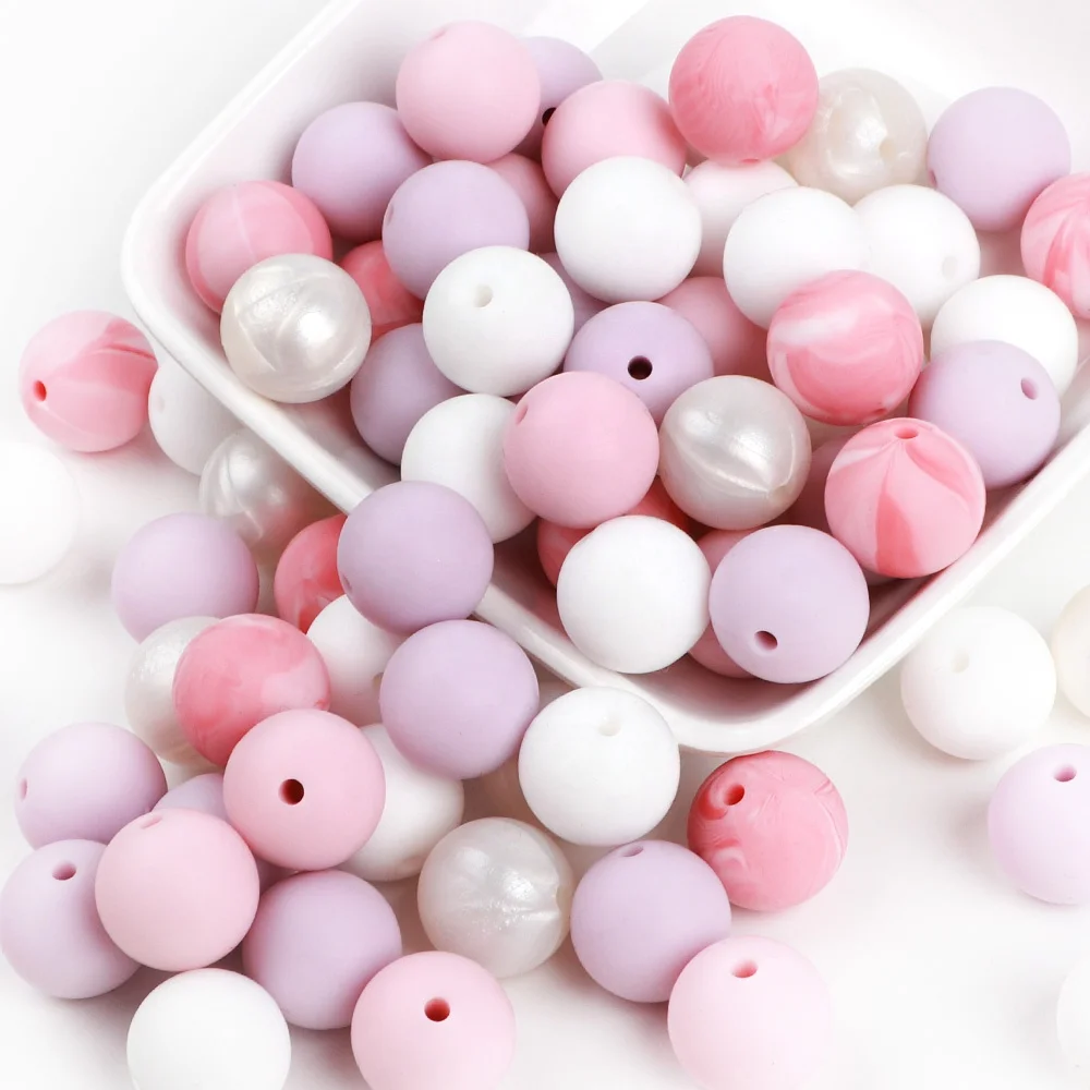 

Teething Food Grade Silicone Beads Silicone Teether Beads Bpa Free Silicone Round Beads