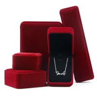 

Luxury Jewellery Color Box Custom Logo Printed Velvet Red Jewelry Box