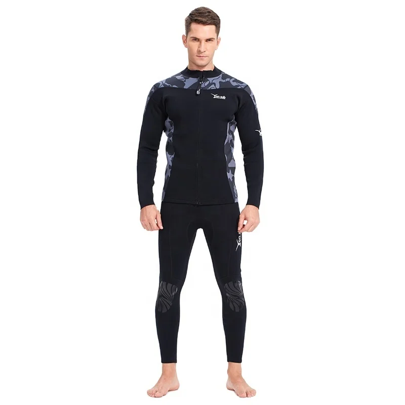 
2 MM Two Piece Surfing Wetsuits Anti-UV Neoprene Long Sleeve Men Diving Wetsuit 
