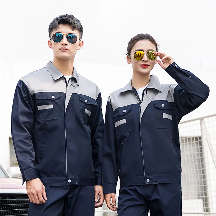 

High quality men's construction work jacket and pants Factory worker uniform coveralls