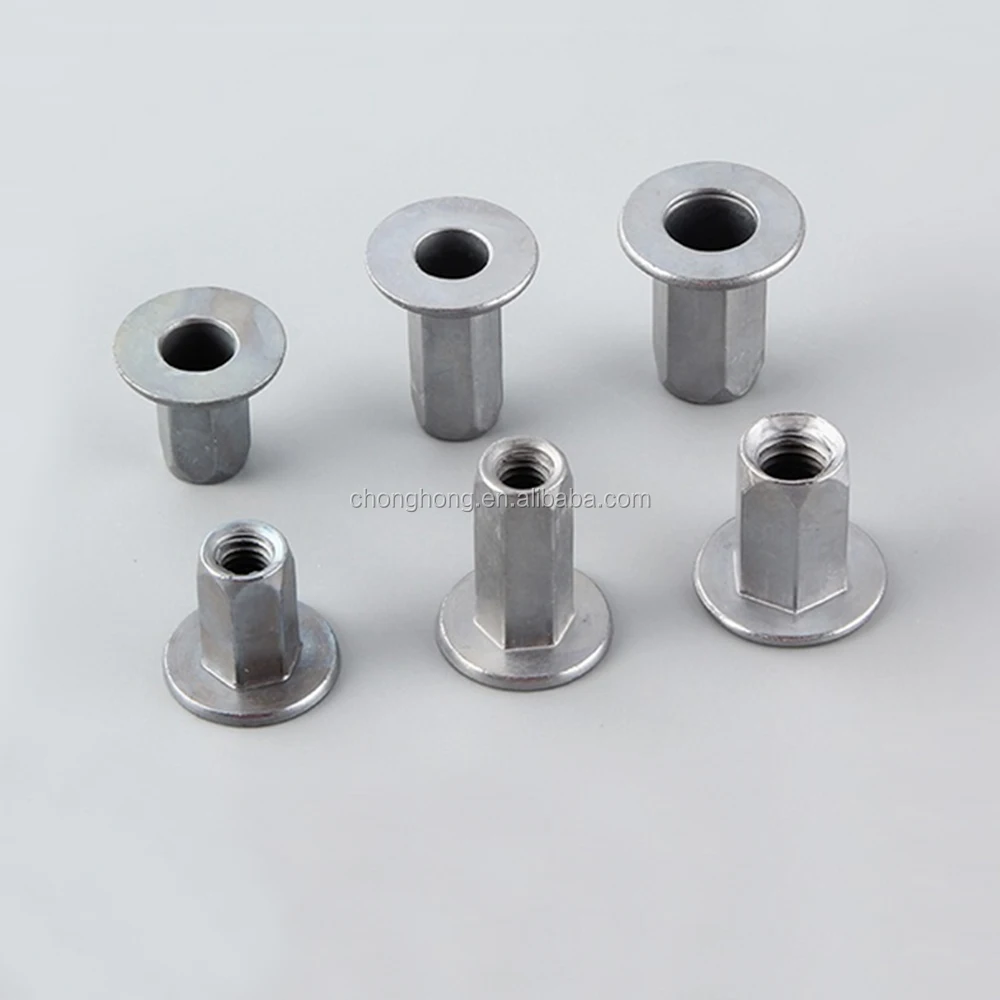 M8 Hexagon Rivet Nut,Full Hexagon Rivet Nut With Big Cap Edge,Hexagon