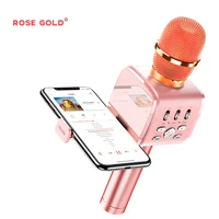 

New products 2020 handheld wireless bluetooth karaoke microphone usb ktv broadcast device speaker with phone holder