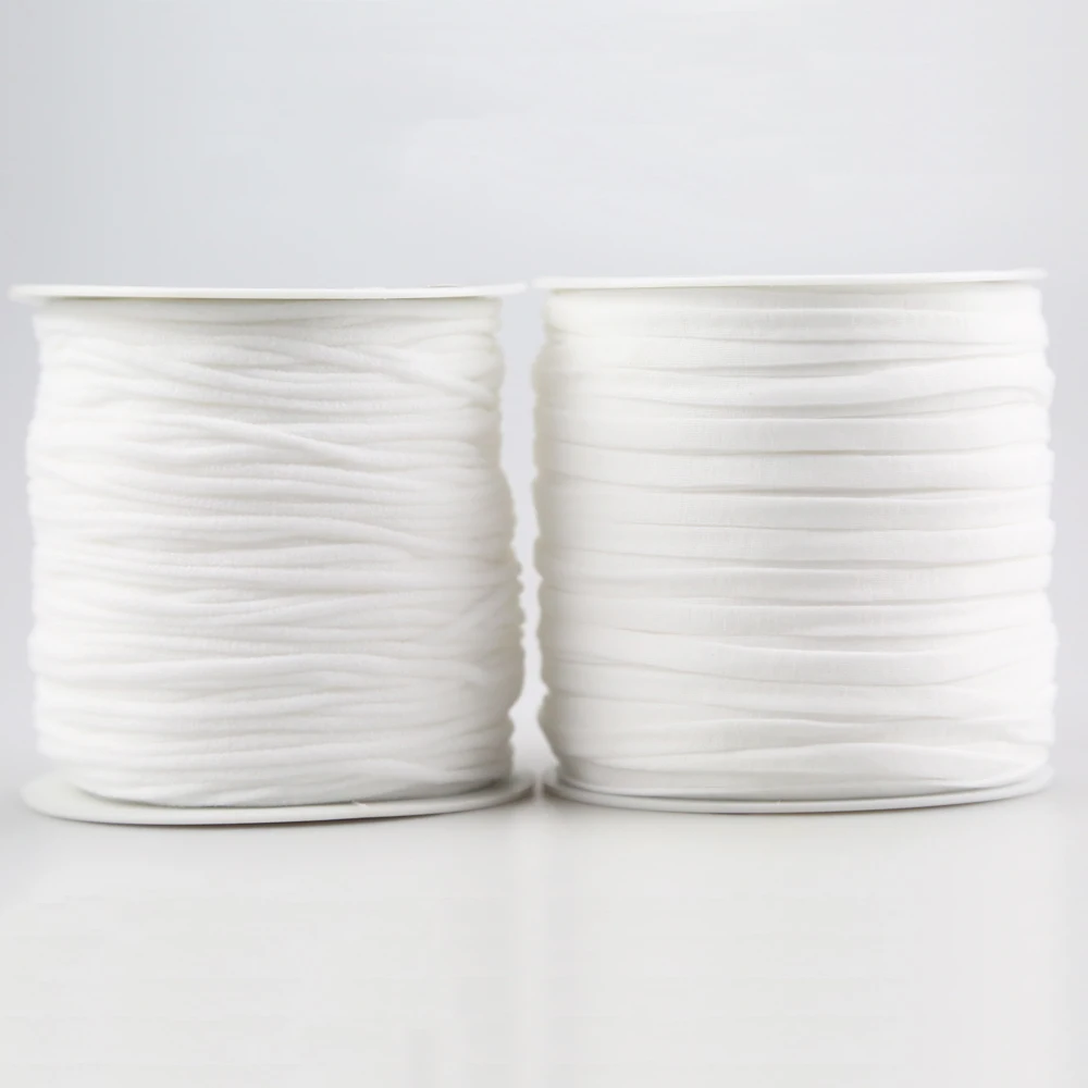 

3mm 5mm Spandex Elastic Cord Elastic String Cord Heavy Stretch, White&black