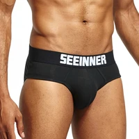 

Classic Black Cotton Men's Underwear Brief Shorts with Customized Elastic Waistband