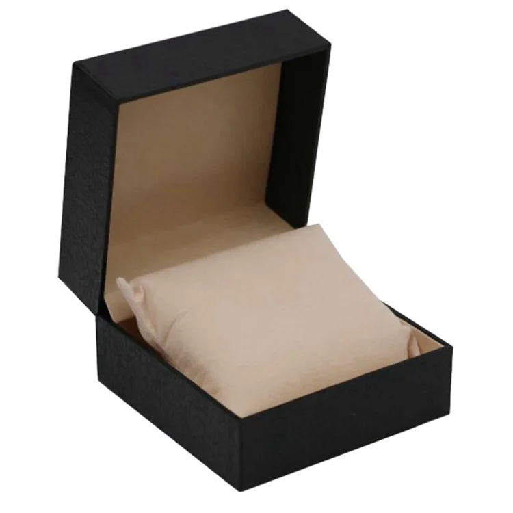 

Factory exquisite black PU Leather watch case watch case gift box for watches, As pic