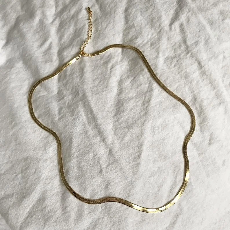 

Gold Chain Jewelry Gold Snake Chain Necklace Stainless Steel Snake Chain